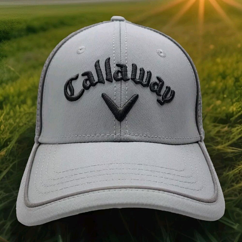 Callaway Odyssey XR X Bomb Tour Authentic Fitted Golf Hat‎ Mesh Back Cap Grey
